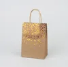 Black Stamping Handbag Wrap Tote Card Bag Fashion Kraft Paper Gift Packaging Green Shopping Bags SN2835