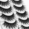 5pairs Natural Piekpess Faux 3D Mink Eyelashes met Lade Hoge Kwaliteit Zachte Dikke Valse Wimper Handgemaakte Fluffy Crisscross wimpers