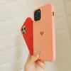 Płynne skrzynki silikonowe dla iPhone 12 Pro Max 7 8 plus XS XR X Cute Matte Heart Cover dla iPhone 11 Pro SE