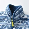 2-8T Barnkläder för pojkar Tjejer Vinter Fleece Jackor Zipper Blå Söt Försäljning Tjocka Baby Coats 210529