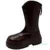 Stiefel Schuhe Damen Gummistiefel-Damen Clogs Plattform Winterschuhe Luxus Designer Reißverschluss Rock Rain Med Mode Mittelkalb