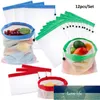 12pcs / conjunto de malha reutilizável sacos de produção Saco lavável para compras de mercearia de armazenamento de frutas de frutas
