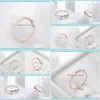 Cluster Rings Jewelry Opal Stone Colorful Cubic Zircon Ring For Women Rose Gold Color Unique Design Drop Delivery Zwlkg