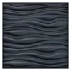 Art3d 50x50 cm Czarne panele ścienne PVC Fala Teksturowane dźwiękoszczelne do sypialni z salonem (paczka 12 płytek)