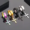 Dangle Cross Kolczyki Zawiasowe Kolczyki Ze Stali Nierdzewnej Hoop Kolczyki Body Piercing Biżuteria dla mężczyzn i kobiet