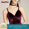 Camisole Crop Top Kvinna V-Neck Spaghetti Strap Sexig Beskuren Halter Kvinnor Camis Fashion Tank Toppar Ladies Vest 210428