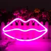 Sznurki LED Neon Sign Night Lights Lips Lampa Wall Decor Light Gniazdo USB Do Kryty Boże Narodzenie Wedding Party Pokój Kids Love Romantic