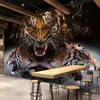 Custom 3D Photo Wallpaper Tiger Poster Wall Painting Retro Bar Restaurant Living Room Bedroom Mural Papel De Parede