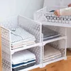 Stackable Wardrobe Drawer Units Organizer Clothes Closet Storage Boxes Shelves Plastic Divider Board Cube Toy Snacks Containers 211112