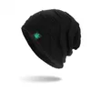 Beanie / Crânio Tampas Moda Homens Mulheres Inverno Hip Hop Punk Folha Verde Beanie Beanie Chapéu de lã de malha