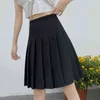 Jupes plissées femmes taille haute été genou longueur Preppy Style Harajuku 3XL grande taille Chic Street School Cosplay décontracté femme G220309