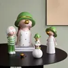 ARTLOVIN Nordic Style Character Figurines Kids Model Blowing Bubble Gum Statue For Living Room Decoration Modern Home Decoration 210811