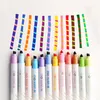Highlighters 12 sztuk / partia Twin Tip Fluorescent Magic Discooloration Highlighter Drawing Marker Creative Etuilers School and Office Supplies