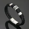 Nouveaux bracelets en cuir tressé vintage faits à la main avec des cadeaux de bracelet de manchette de fermoir magnétique