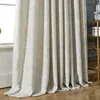 Custom Curtains Nordic Minimalist Modern Chenille Tjock Skugga Vit Tyg Sovrum Vardagsrum Blackout Curtain 210913