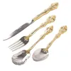 5-częściowy zestaw 304 sztućce ze stali nierdzewnej w europejskim stylu High-end Western Coverware Set Houseen Kitchen Steak Nóż Fork 211112