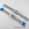 Titta på band Inga logotyp Oyster Jubilee 316L Rostfritt stål 20mm bredd Armband Folding Clasp Polished Center Wristwatch Accessories6245147