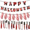 Coltelli per sangue di Halloween tagliati piedi delle mani Striscione di carta Horro Ghost Hallowen Decor Happy Halloween Party Decor per la casa fai da te