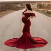 Long Maternity Photography Props Pregnant Women Sexy Ruffles Sleeve Dresses 2020 New Maxi Gown Maternity Dresses For Photoshot Q0713