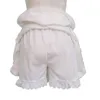 Vuxna kvinnor vinter varm fleece mini pläterad byxa kjol band midja vit söt söt lolita kostym för lady preppy girls 210629