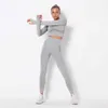 6 färger yoga kostym tracksuit kvinnor gym kläder seamlyoga set sport toppar kläder fitnsuit sport byxor yoga leggings x0629