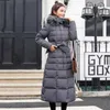 X-Long Ankomst Fashion Slim Women Winter Jacket Bomull Polded Warm Tinken Ladies Coat Long Coats Parka Womens Jackor 211018
