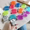 Neon Fluorescente Candy Color Silicone Sólido Transparente Macio TPU Gel Sem Fio Fone de Ouvido Prova de Captura Protetora Anti-Gota com Gancho para Apple Airpods 1 2 3 Pro