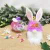 파티 용품 부활절 얼굴이없는 인형 토끼 캔디 항아리 혁신적인 휴가 테마 장식 장면 장식 선물