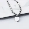 logo luxury Bracelets Strands Stainless Steel Round Heart Beaded Chains Bracelet on Hand Couple Fashion Jewelry Wholesale Gifts for girlfriend Accessories