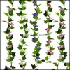 Fleurs décoratives Couronnes Festive Party Fournitures Jardin Jardin Morning Morning Glory Vignes de fleurs, Plantes suspendues Greenery Garland Ivy pour nous