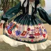 Japansk söt prinsessa lolita klänning kvinnor vintage björn tryckta kawaii viktorianska långärmad fest klänningar cosplay loli 210520