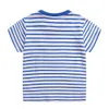 Jumping Meters Summer Stripe Boys T-shirt Fashion Embroidery Baby Cotton Tops Tees 210529