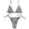Sexy Push Up Mini Bikinis Женщины Леопардовый Печать Бразильские Бикини Купальники Летний Пляж Носить Купальник Струнный купальник 210520