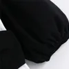 Dolce nero bianco patchwork donna camicette o collo manica a sbuffo femminile camicie blusas mujer stile preppy top 210430