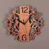 Horloges murales tridimensionnelles créatives en bois horloge muette double couche personnalité oiseau maison salon chambre décoration