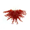 Lustre artistique en verre de Murano LED lampes suspendues couleur rouge lustres en cristal soufflé à la main pour le salon 32 par 20 pouces