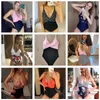 Sexiga Badkläder Kvinnor Floral Monokini Badkläder Bodysuit Push Up Baddräktstrandbyxa För Kvinna XL 210630