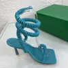 Femmes 2022 filaire stretch romain été sandales à talons hauts robe de soirée bleu foncé vert sangle décontracté plage outwear chaussure sandale 35-43