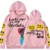 2021 New Lucky Me sus sudaderas de cumpleaños Sudaderas de gran tamaño Hombres / Mujeres Popular Hip High Hip Hop Hoodie Pullovers