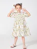 Toddler Girls Ditsy Floral Puff Sleeve Ruched Bodice Dress SHE