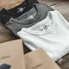 2021 verão 250g 100% algodão tecido t-shirt homens de alta qualidade manga de gota de cor sólida solta camisetas grandes tops novo g1229