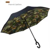 Reverse Handle Umbrella printing fimbria Windproof Reverses Sunscreen Protection Umbrellas Fold Double-layer Inverted Sundry Rains Gear Sea Shipp wmq974