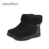 Sophitina非常に暖かいウールのブーツ高品質の子供スエード快適なスクエアファッションデザインシューズ女性の足首のブーツSC523 210513