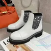 Projektant-zimowe damskie krótkie buty łańcuchowe buty w stylu koreańskim Chelsea Boot Fashion kostki wsuwane na butach oddychające grube dno Shose