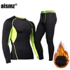 Aismz Hiver Sous-Vêtements Thermiques Hommes Chaud Première Couche Homme Sous-Vêtements Ensemble Compression Polaire Séchage Rapide Seconde Peau Caleçon Long 210910