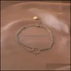 Link Bracciali Jewelrylink Chain Ins Stile Catenaria a mano Moda Personalità Geometria Scava fuori gioielli di forma rotonda Regali di San Valentino