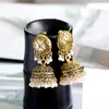 Vintage Hängande Örhängen Guldfärg Alloy Bell Drop Pearl Örhängen Kvinna Smycken Tillbehör 2021 Indisk Stil Pendientes Present