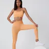 Nahtlose Yoga Set Frauen Fitness Kleidung Sportswear Frau Push-up Strappy Sport-Bh Und Gym Leggings 2 Stück Workout anzüge Outfit