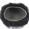 Q6 I Koronki Baza Brazylijska Dziewiczy Human Hair 4mm Afro Curl Toupee 10x8 cal dla czarnych mężczyzn z naturalną linią włosów Hair System # 1
