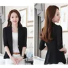 Blazer court manteau femmes 2021 printemps été coréen haut mince grande taille blanc noir avec volants en mousseline de soie vêtements de mode N913 costumes pour femmes B